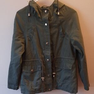 Miss London Green Hooded Jacket